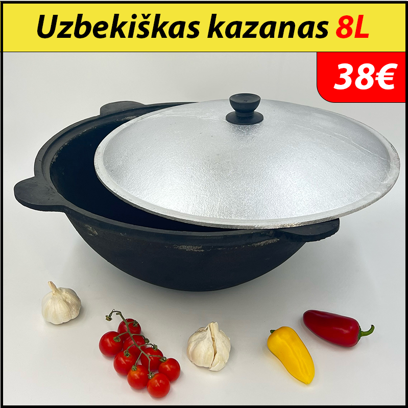 Uzbekiškas Kazanas Su Dangčiu 8 L.