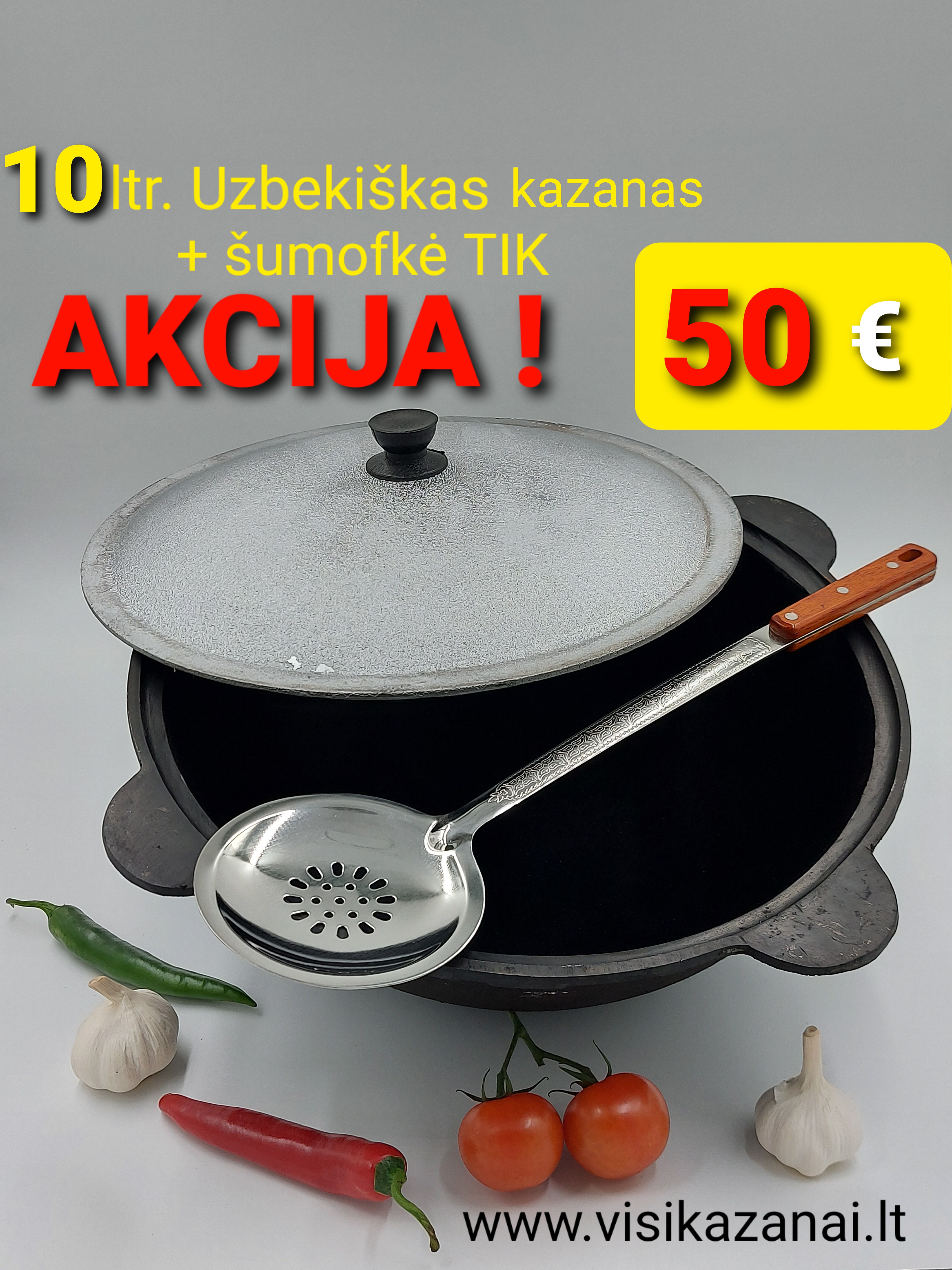 Uzbekiškas 10 ltr. kazanas + šumofkė