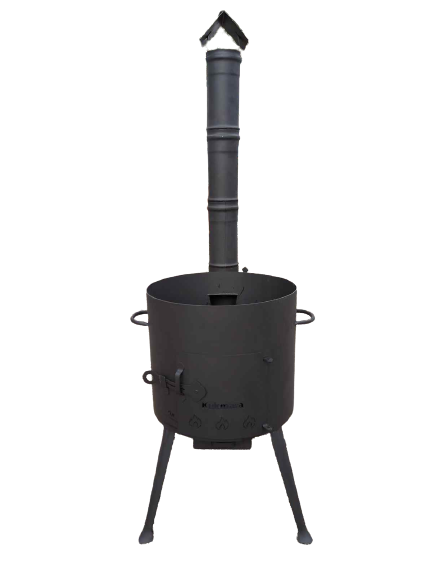 Krosnelė kazanui 370mm diametro su kaminu, 2mm  9-12 ltr.